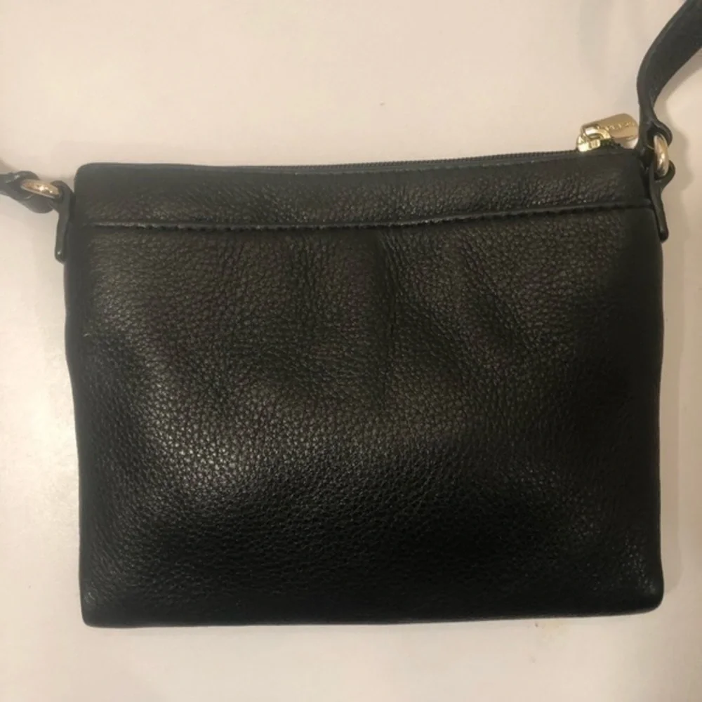 Michael kors black leather crossbody bag